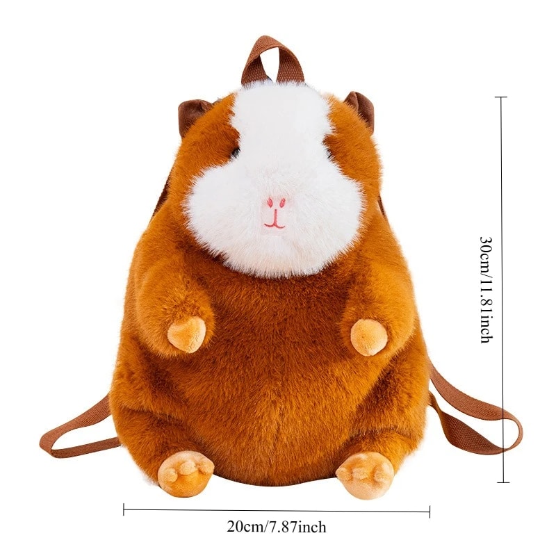 Cute Cartoon Guinea Pig Plush Backpack For Kids Adults Piggy Plushie Bag 6