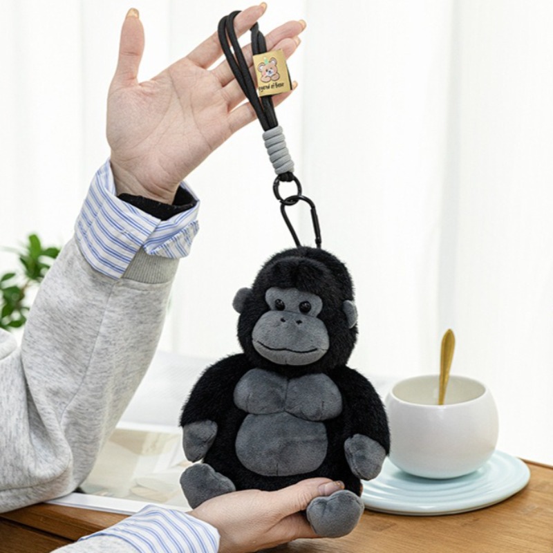 Chimpanzee Plush Keychain – Cute Gorilla Plush Toy for Backpacks, Cartoon Pendant Gift