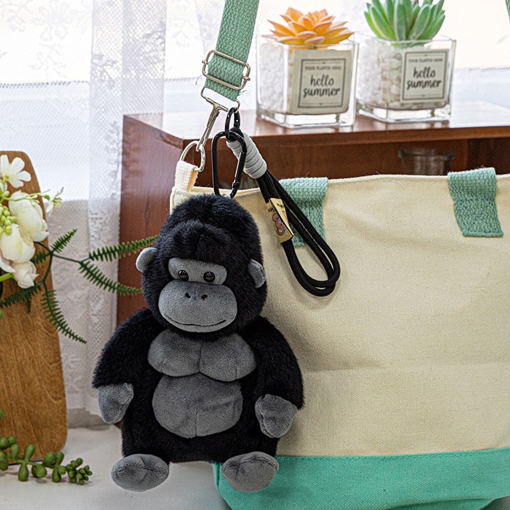 Chimpanzee Plush Keychain – Cute Gorilla Plush Toy for Backpacks, Cartoon Pendant Gift