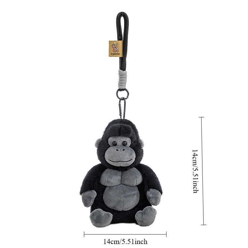 Chimpanzee Plush Keychain – Cute Gorilla Plush Toy for Backpacks, Cartoon Pendant Gift