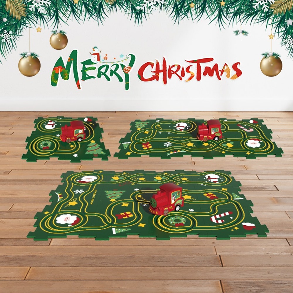 Electric Puzzle Train Racing Rail Car Model Educational Toy Children Track Car Jigsaw Toy Adventure Brain Interactive Game