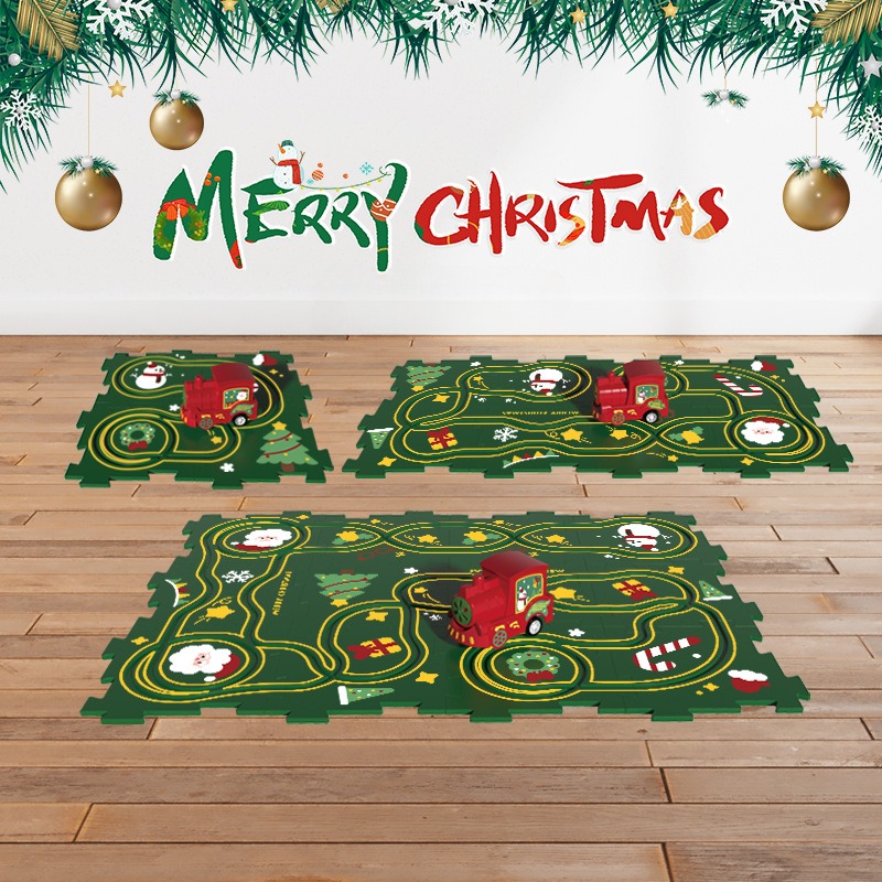 Electric Puzzle Train Racing Rail Car Model Educational Toy Children Track Car Jigsaw Toy Adventure Brain Interactive Game