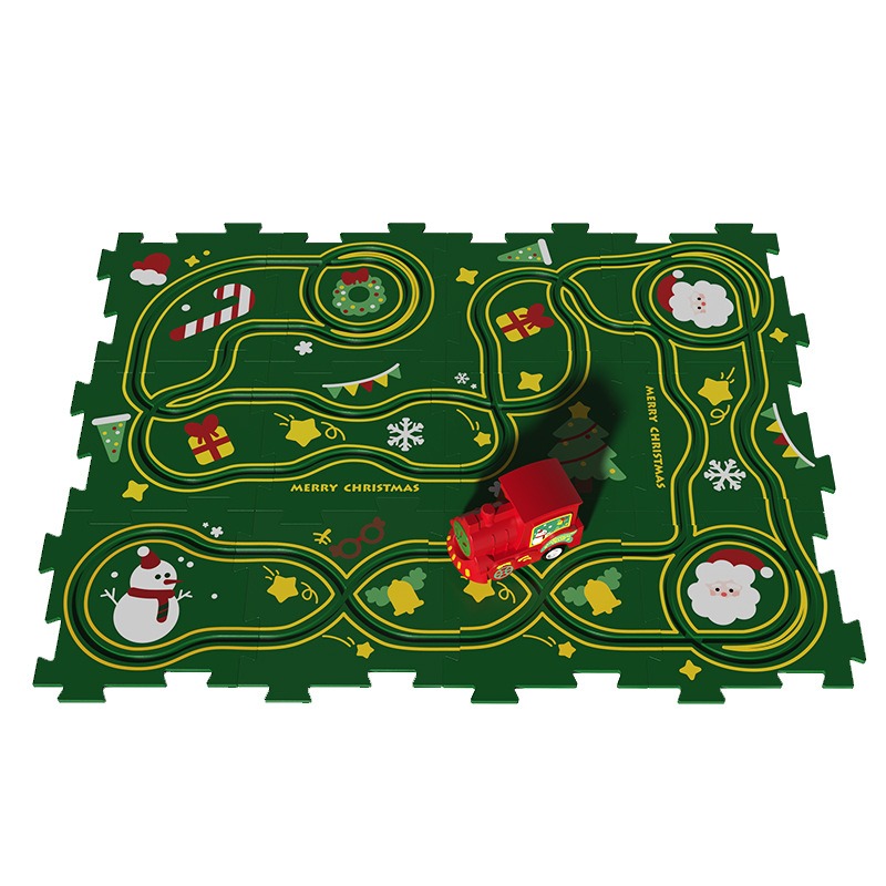 Electric Puzzle Train Racing Rail Car Model Educational Toy Children Track Car Jigsaw Toy Adventure Brain Interactive Game