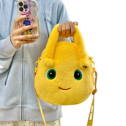 cute milk dragon plush handbag large capacity cartoon shoulder bag for winter & fall