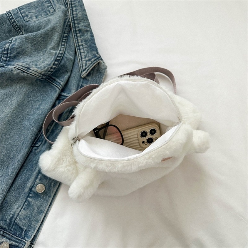 Little Ghost Plush Backpack Large Capacity Shoulder Bag With Adjustable Strap Plushie Doll Design 4