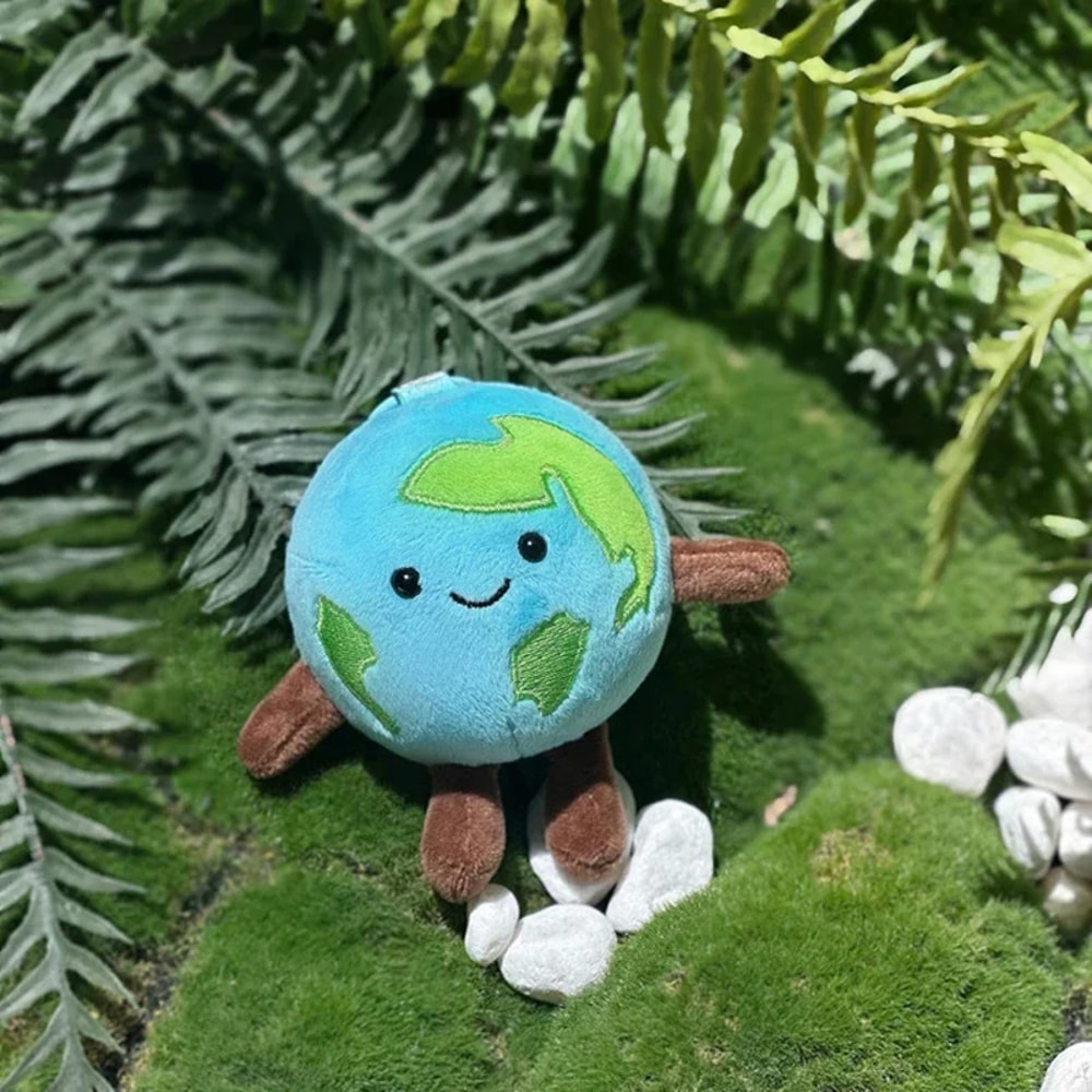 Cute Cartoon Earth Keychain Plushie Soft Earth Doll For Backpack Decoration 5