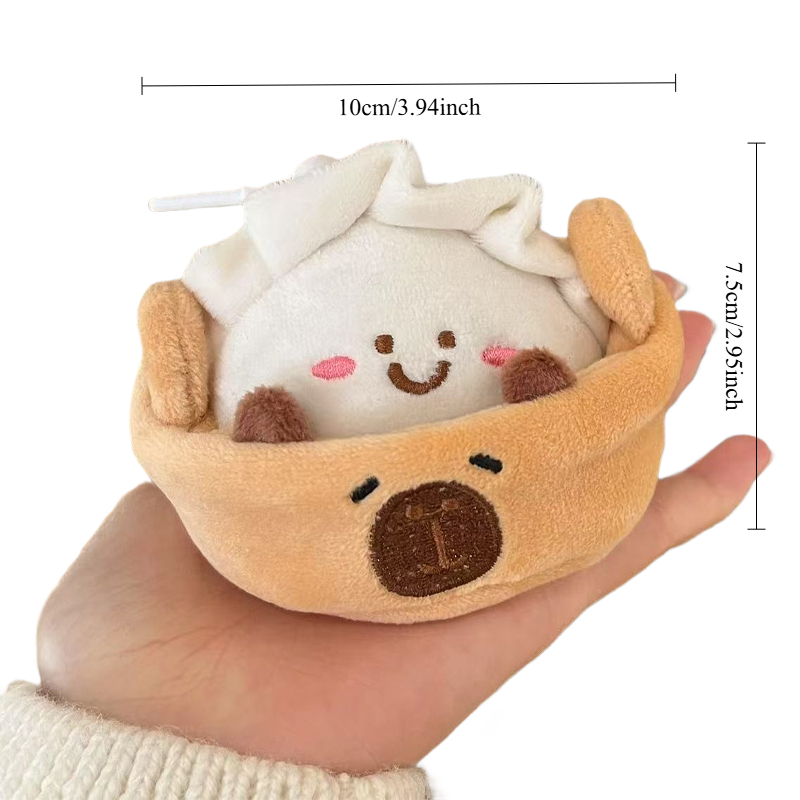 Cute Capybara Dumpling Plush Keychain Bean Eye Pendant For Bags Gifts And Decor 6