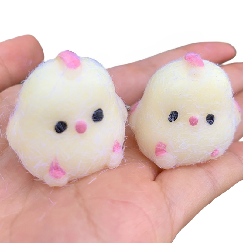 Cute Squishy Chick Stress Relief Keychain Kawaii Rebound Chicken Toy For Bag Phone Charm 0