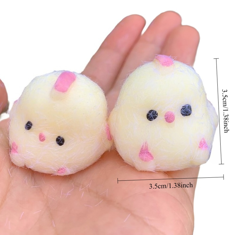 Cute Squishy Chick Stress Relief Keychain Kawaii Rebound Chicken Toy For Bag Phone Charm 2