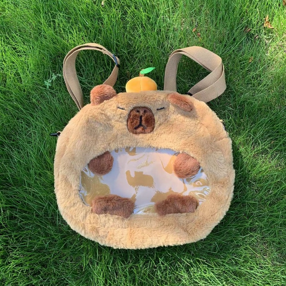 Capybara Plush Backpack For Kids Large Capacity Knapsack Soft Animal Toy Gift For Women And Childr 4