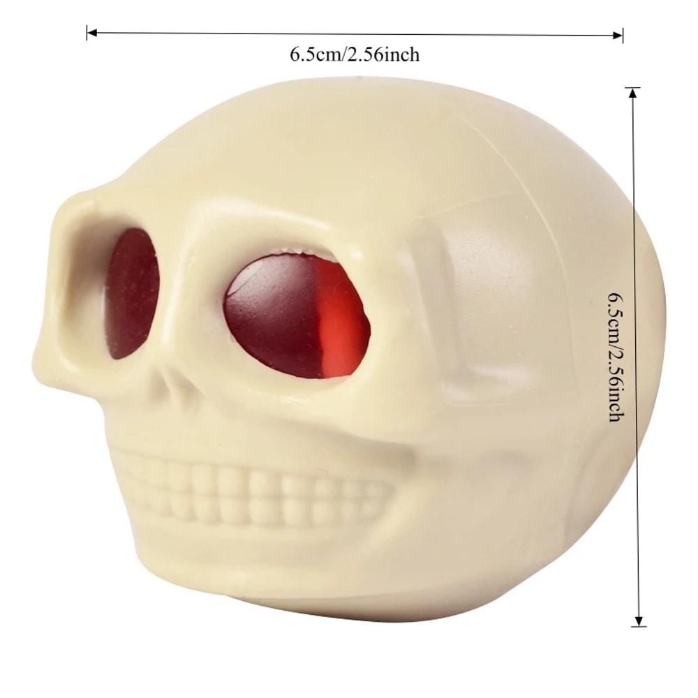 Skull Squeeze Sensory Stress Relief Ball TPR Squeeze Toy With Popping Eyes 4