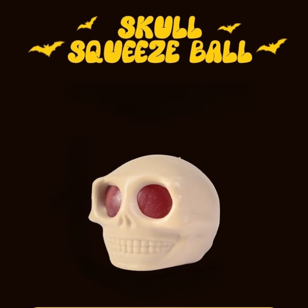 Skull Squeeze Sensory Stress Relief Ball TPR Squeeze Toy With Popping Eyes 5