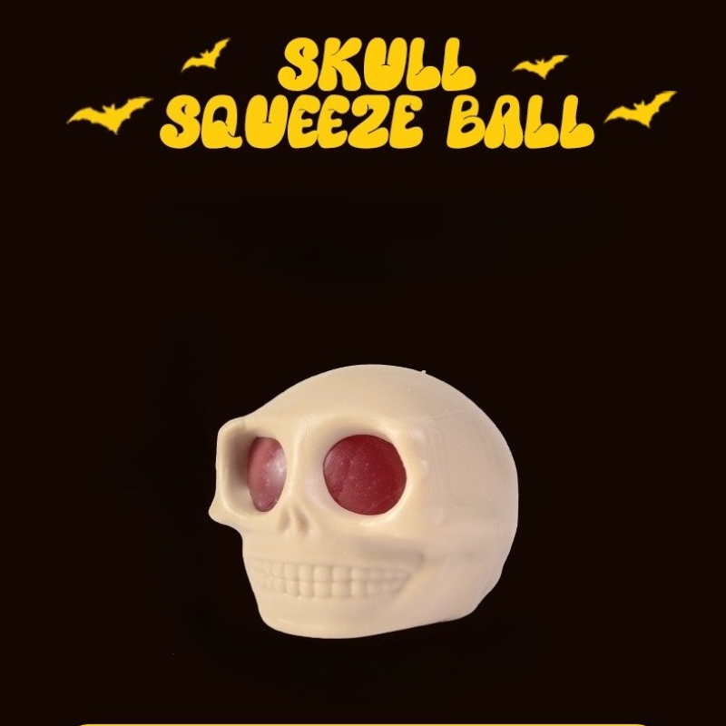 Skull Squeeze Sensory Stress Relief Ball TPR Squeeze Toy With Popping Eyes 5