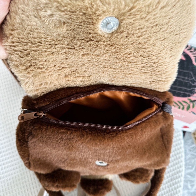 Cute Raccoon Plush Backpack With Detachable Shoulder Strap Soft Anime Girl Plushie Bag For Women 3