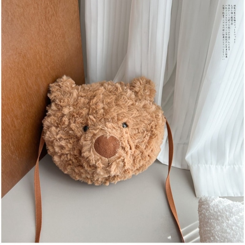 Cute Bear Plush Backpack Fluffy Plushie Toy Shoulder Bag Cartoon Crossbody Messenger Doll Ideal Bi 4