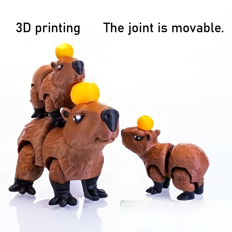 Movable Printed Capybara Figurine Capybara Action Figure For Home Decor Perfect Christmas Gift 1