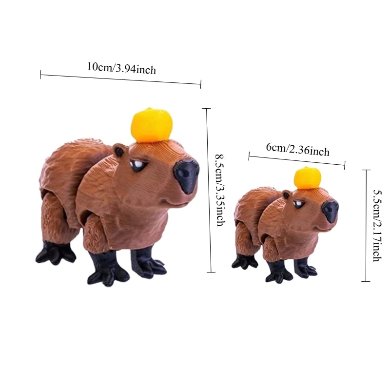 Movable Printed Capybara Figurine Capybara Action Figure For Home Decor Perfect Christmas Gift 4
