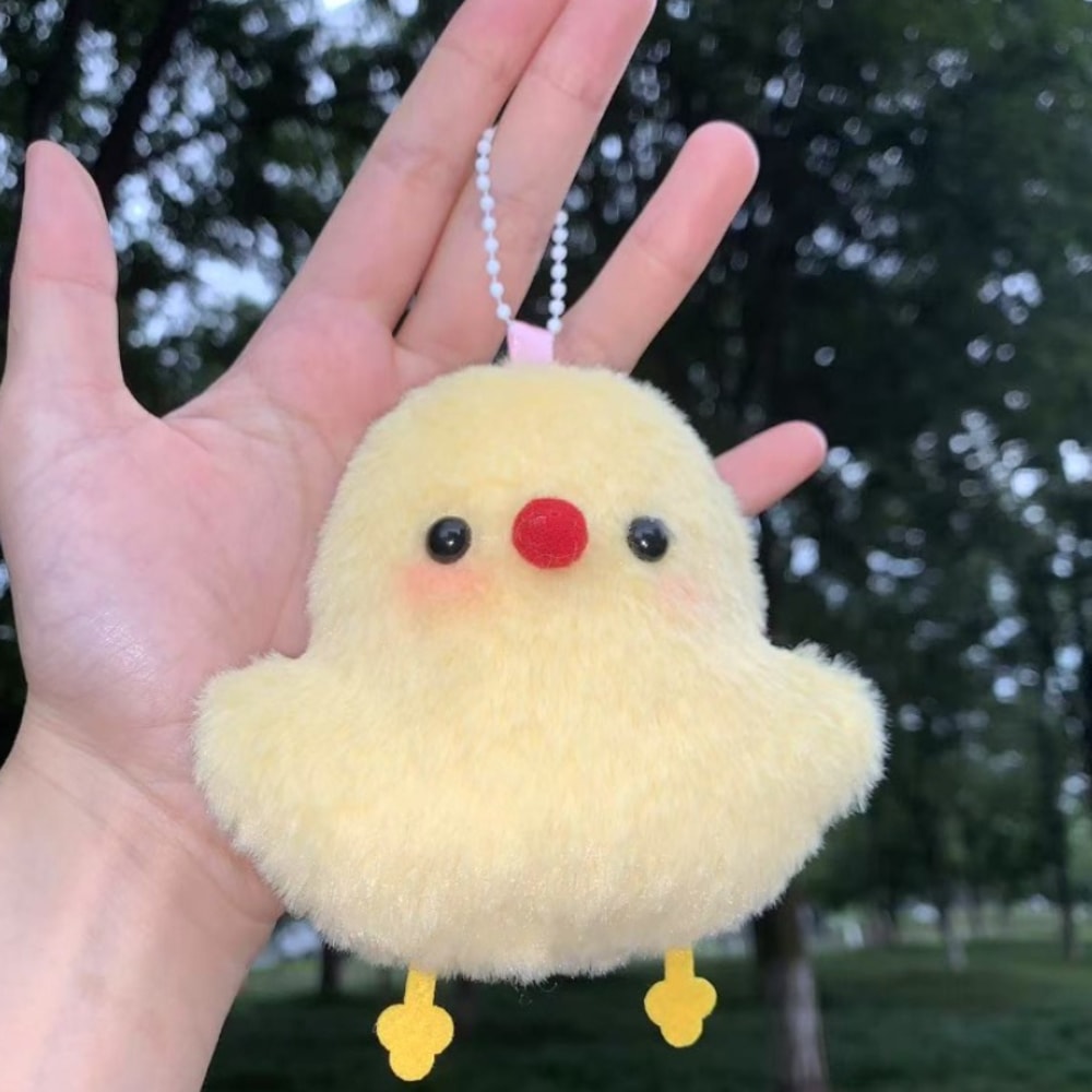 Super Cute Plush Chicken Keychain Cartoon Chicken Doll Pendant For Schoolbag Bag Decor Creative G 1