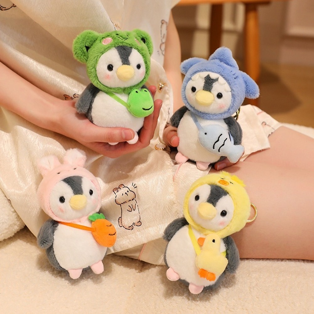 Cute Penguin Plush Keychain With Hats Super Soft Plushie Pendant Bag Ornament Ideal Gift For Couple 3
