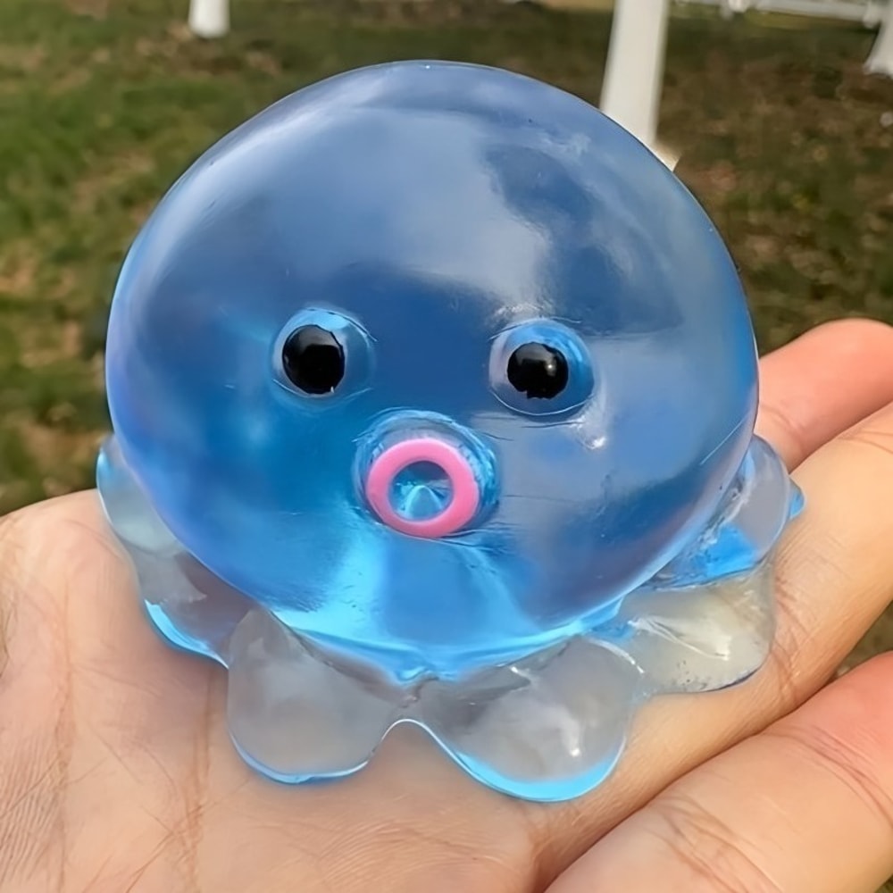 Crystal Clear Octopus Stress Relief Fidget Toy Soft Slow Rebound Sensory Squeeze 1