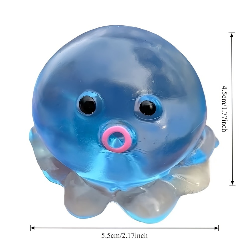 Crystal Clear Octopus Stress Relief Fidget Toy Soft Slow Rebound Sensory Squeeze 3
