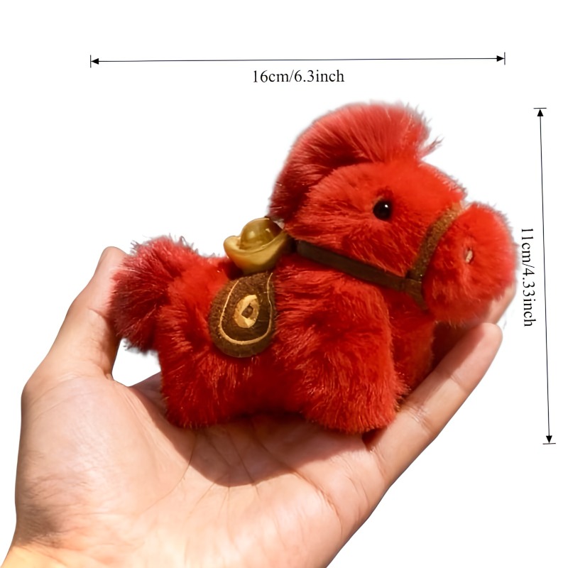 Cute Yuanbao Pony Plush Keychain Soft Chinese Mascot Plushie Pendant For Kids And Adults Knapsack D 5