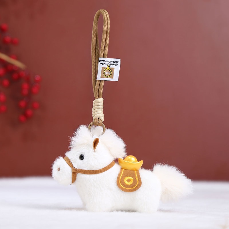 Cute Yuanbao Pony Plush Keychain Soft Chinese Mascot Plushie Pendant For Kids And Adults Knapsack D 8