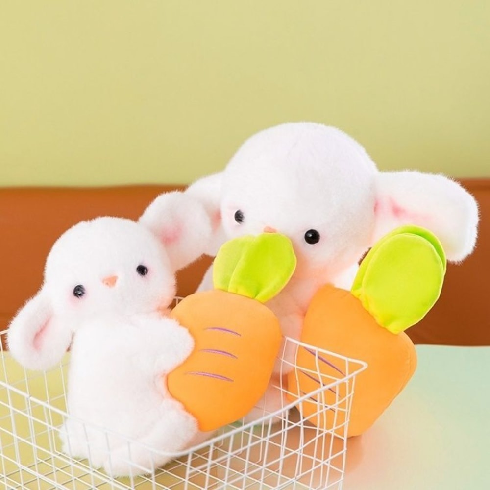 Cute Bunny Plush Toy With Carrot Fluffy Rabbit Sleeping Doll For Kids Room Decor Gift 3