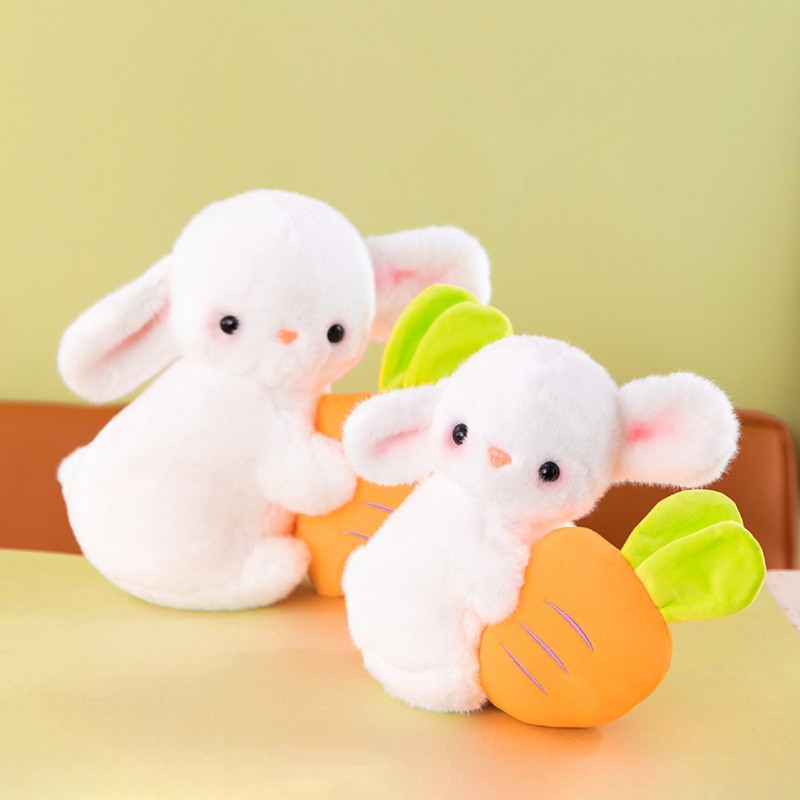 Cute Bunny Plush Toy With Carrot Fluffy Rabbit Sleeping Doll For Kids Room Decor Gift 5