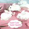Squishy Cute Bunny Squeeze Toy Soft White Rabbit Fidget Stress Relief Toy For Kids Adults 3