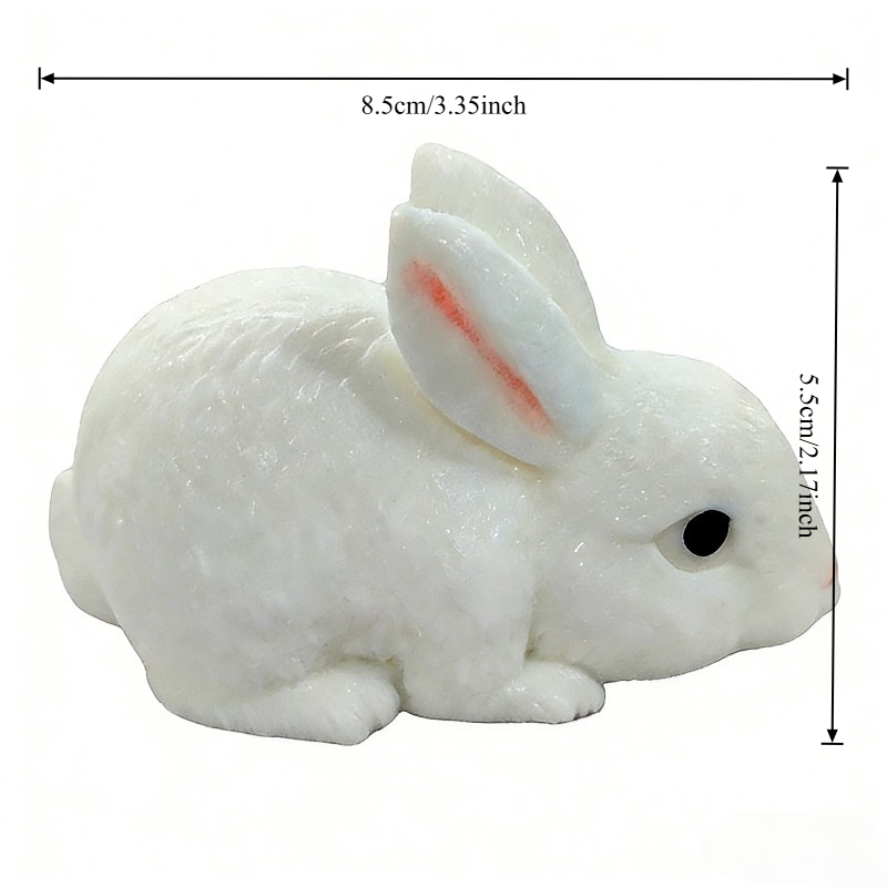 Squishy Cute Bunny Squeeze Toy Soft White Rabbit Fidget Stress Relief Toy For Kids Adults 4