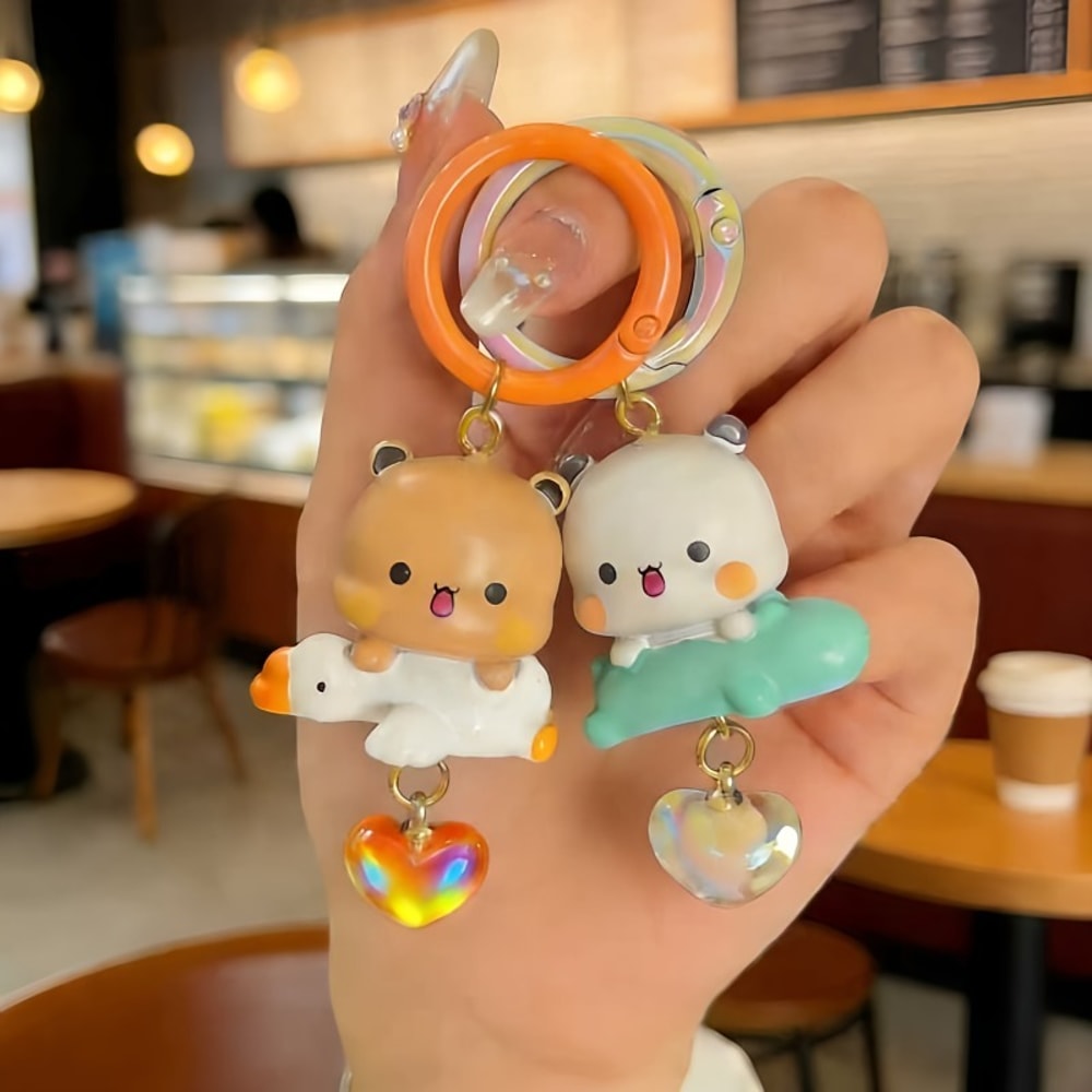 New Bubu Dudu Pendant Cute Cartoon Panda Yier Keychains Couple Gifts Animals Pendant Backpack Acces 0