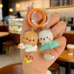 new bubu dudu pendant cute cartoon panda yier keychains couple gifts animals pendant backpack accessory for kids gift