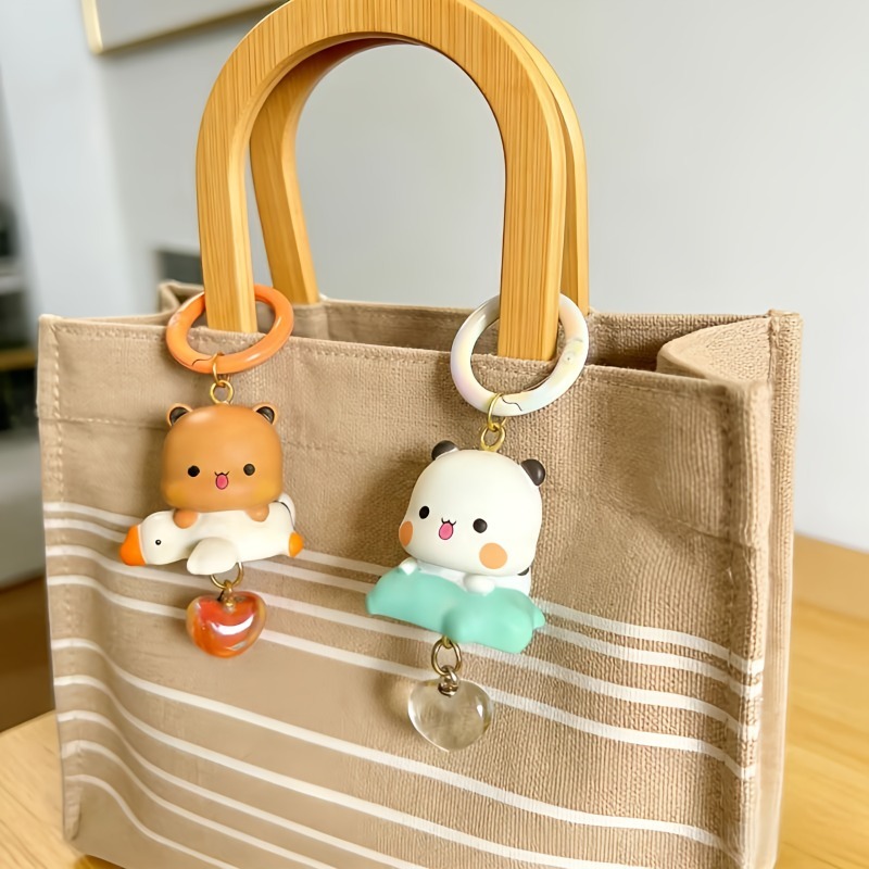 New Bubu Dudu Pendant Cute Cartoon Panda Yier Keychains Couple Gifts Animals Pendant Backpack Acces 3