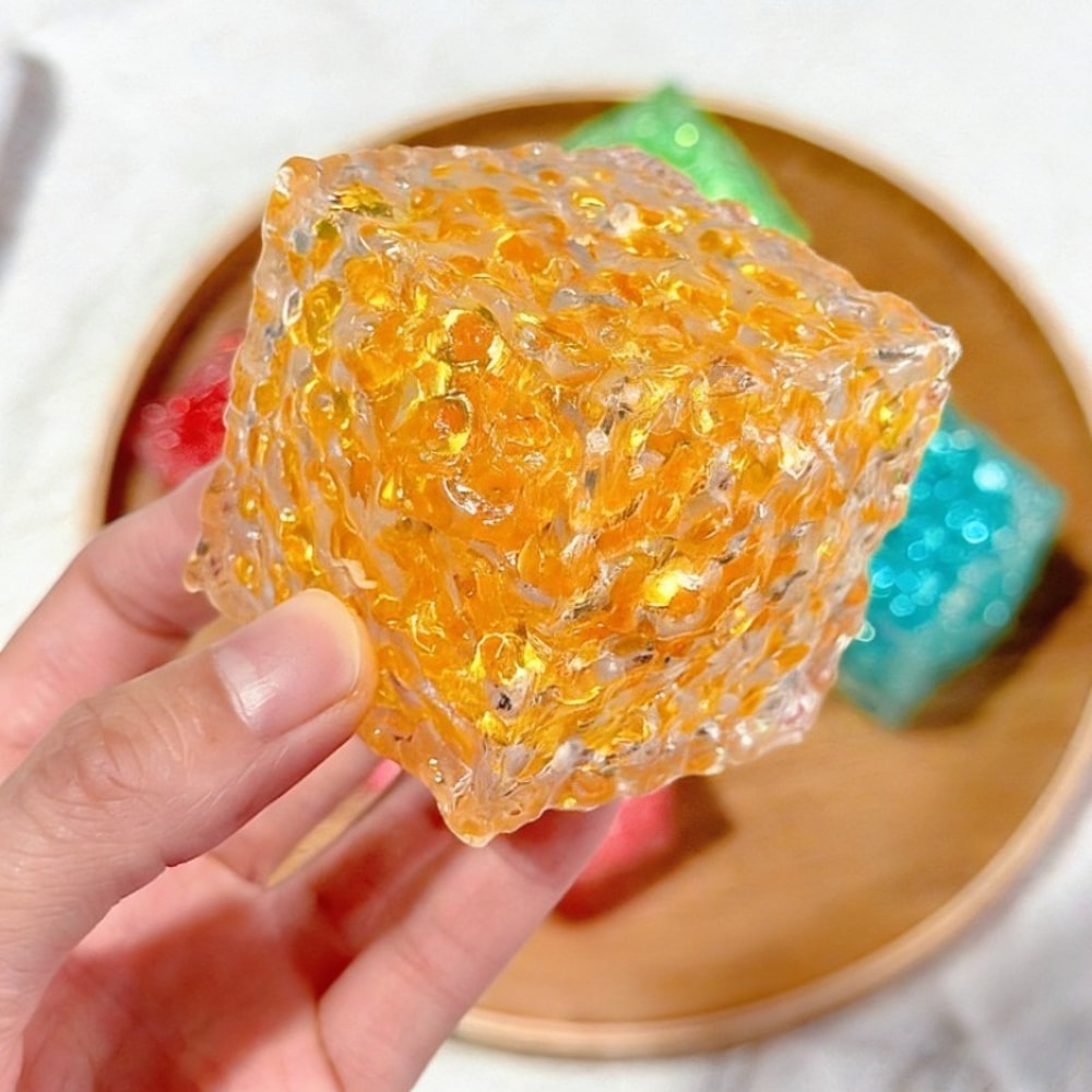 Colorful FlowPatterned Squares Stress Reliever Fidget Toy Soft And Grainy Anxiety Relief Toy For Ki 0