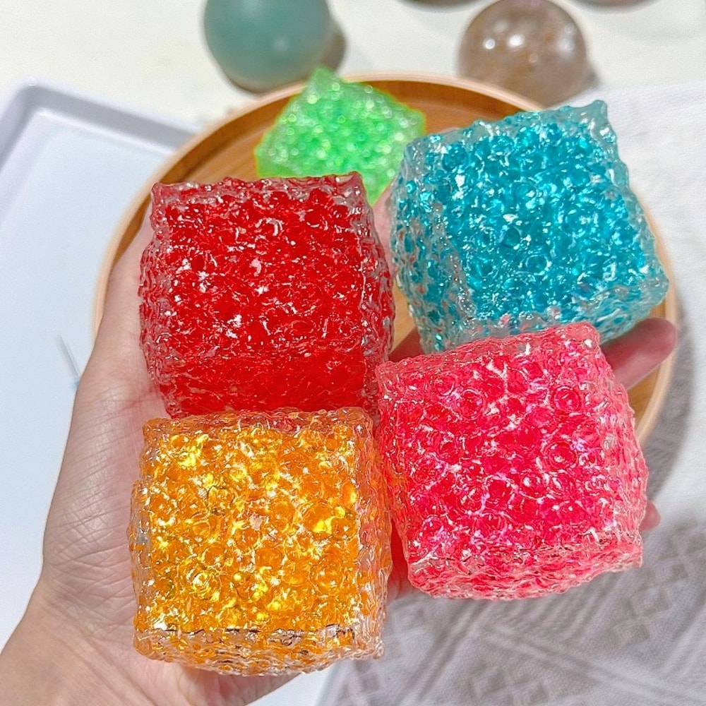 Colorful FlowPatterned Squares Stress Reliever Fidget Toy Soft And Grainy Anxiety Relief Toy For Ki 2