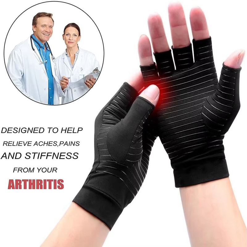 Copper Compression Arthritis Hand Support Gloves For Pain Relief And Mobility 1
