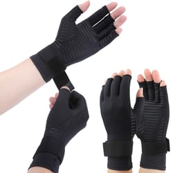 compression arthritis gloves with strap for carpal tunnel relief & typing support
