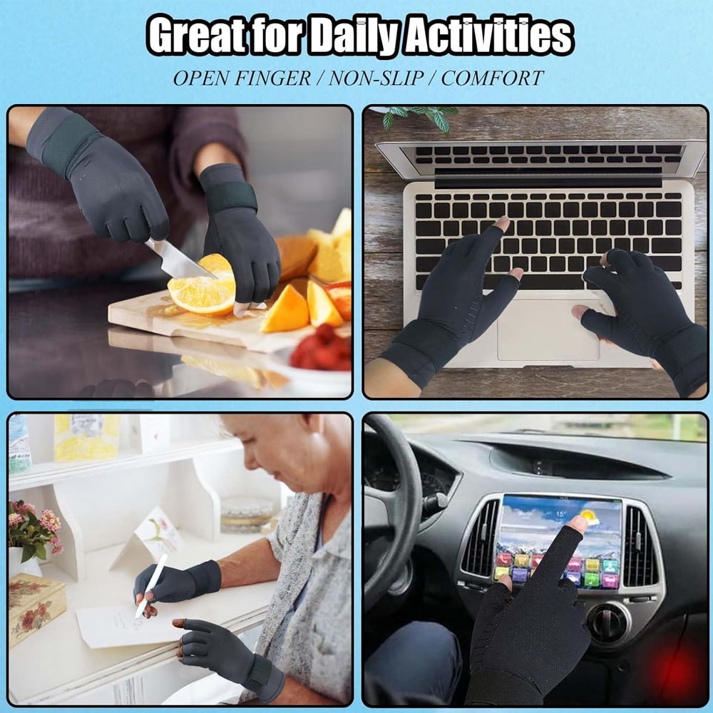 Compression Arthritis Gloves With Strap For Carpal Tunnel Relief Typing Support 5