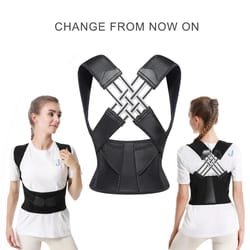 breathable back posture corrector brace for women adjustable back support belt for shoulder & posture correction.