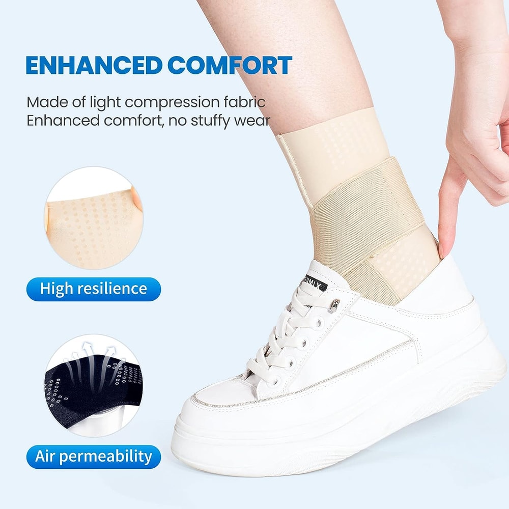 Adjustable Compression Ankle Brace For Men Women Breathable Support For Sprained Ankles 4