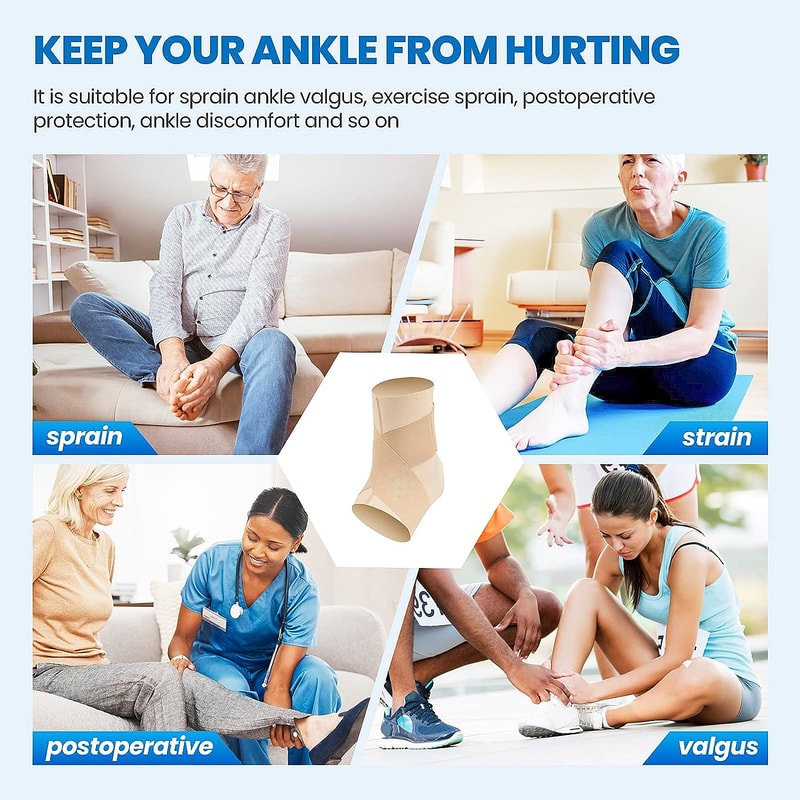Adjustable Compression Ankle Brace For Men Women Breathable Support For Sprained Ankles 5