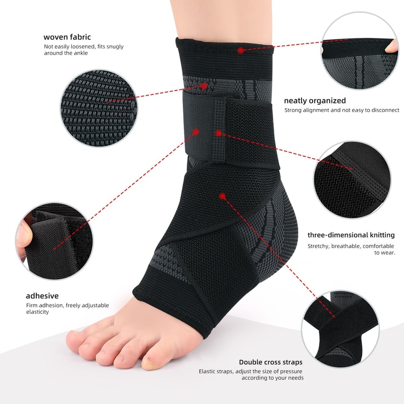 Pressurized Ankle Protector Bandage Elastic Nylon Support for Gym, Basketball & Running