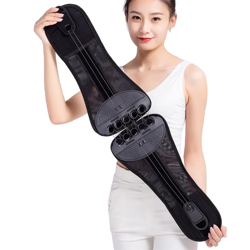 Adjustable Lumbar Support Back Brace For Lower Back Pain Relief Pulley Compression System Spine Al 1