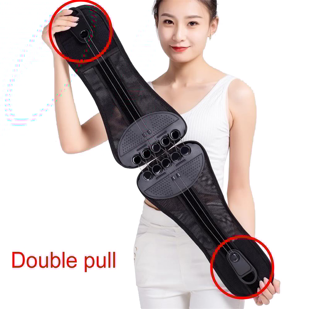 Adjustable Lumbar Support Back Brace For Lower Back Pain Relief Pulley Compression System Spine Al 7