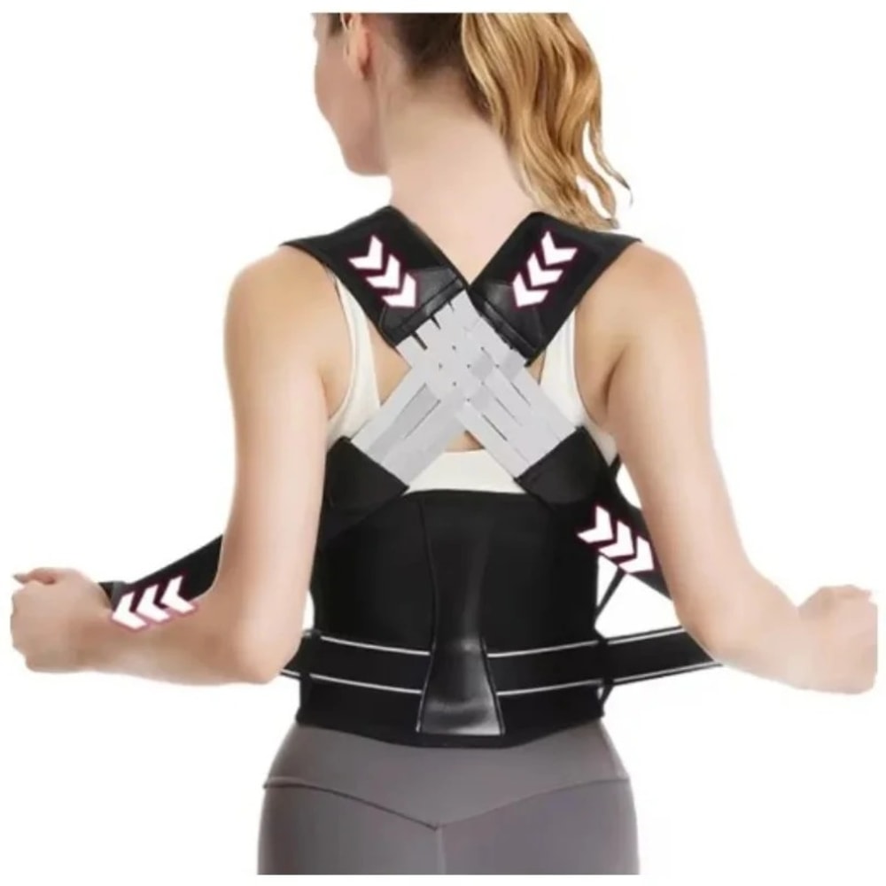 Premium Adjustable Posture Corrector And Back Support Brace For Men Women With Shoulder Alignment 0