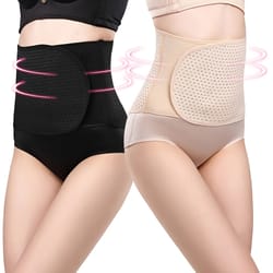 adjustable breathable lumbar support belt black polyester abdominal shaping belt with targeted compression pads.