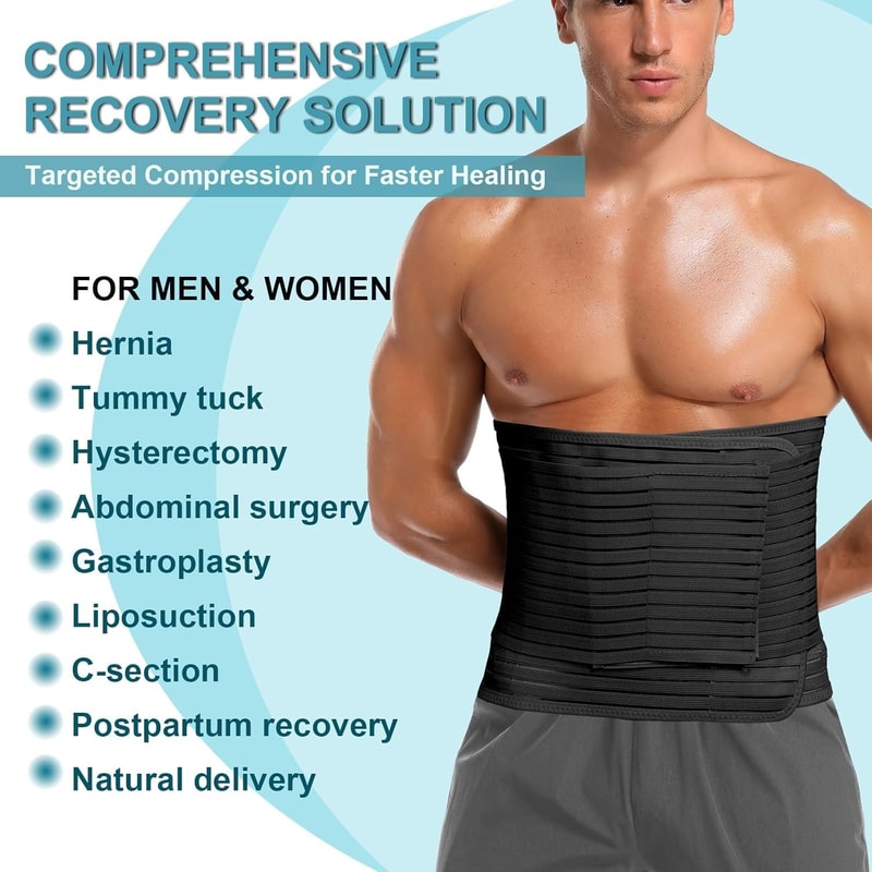 Adjustable Abdominal Binder For Men Women Post Surgery Compression Wrap For Hernia Abdomen Suppor 4