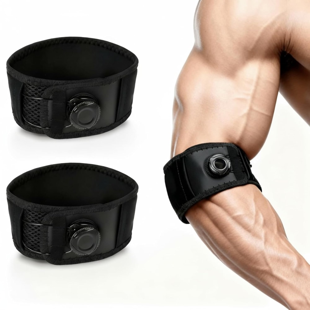 Adjustable Tennis Elbow Brace For Men And Women Tendonitis Relief Pain Reduction With Knob Type Ad 0