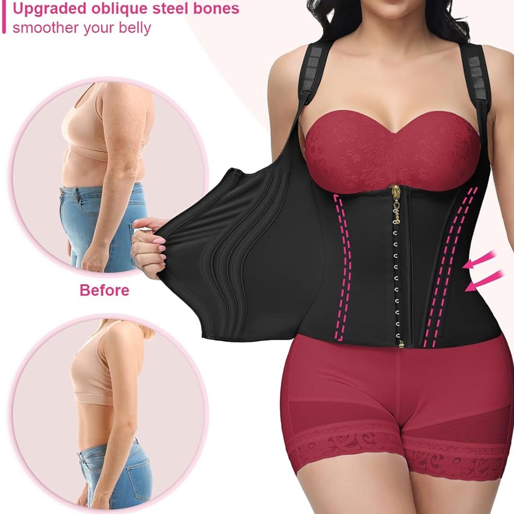 Waist Trainer For Women Tummy Control Sports Girdle Workout Body Shaper With Adjustable Shoulder S 2